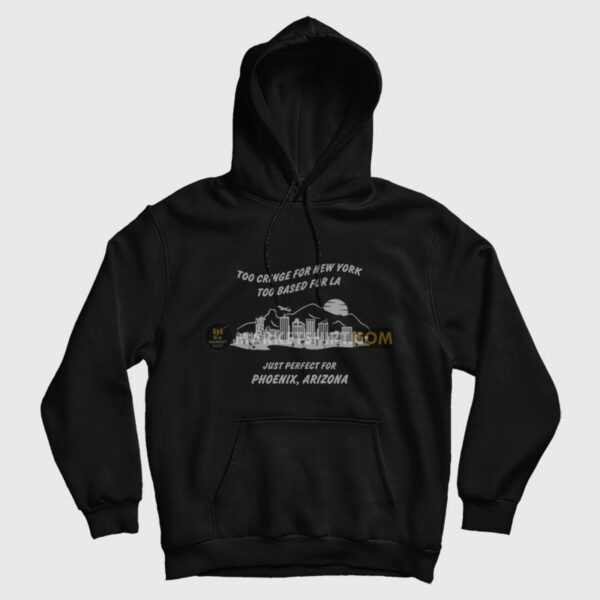 Too Cringe For New York Too Based For La Just Perfect For Phoenix Arizona Hoodie Vintage