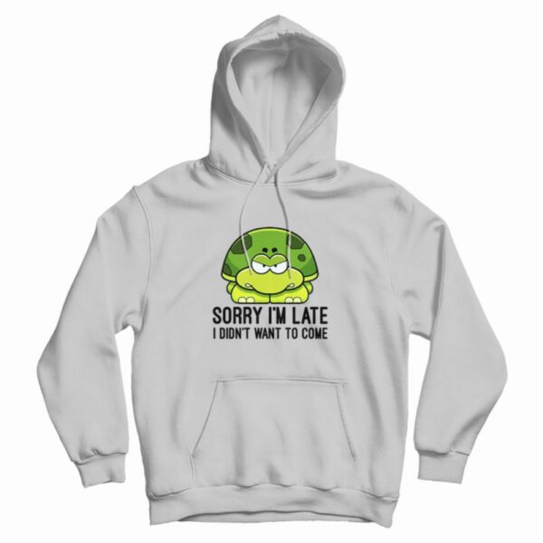 Turtle Sorry I’m Late I Didn’t Want To Come Hoodie