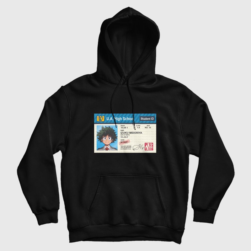 UA Student ID Card My Hero Academia Izuku Midoriya Hoodie UA Student ID Card My Hero Academia Izuku Midoriya Hoodie