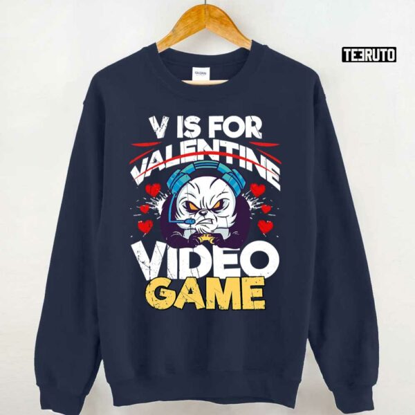 V Is Video Game Funny Anti Valentine Unisex T-Shirt