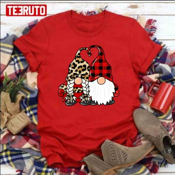Valentine Gnomes Couple Lover Leopard Unisex Sweatshirt