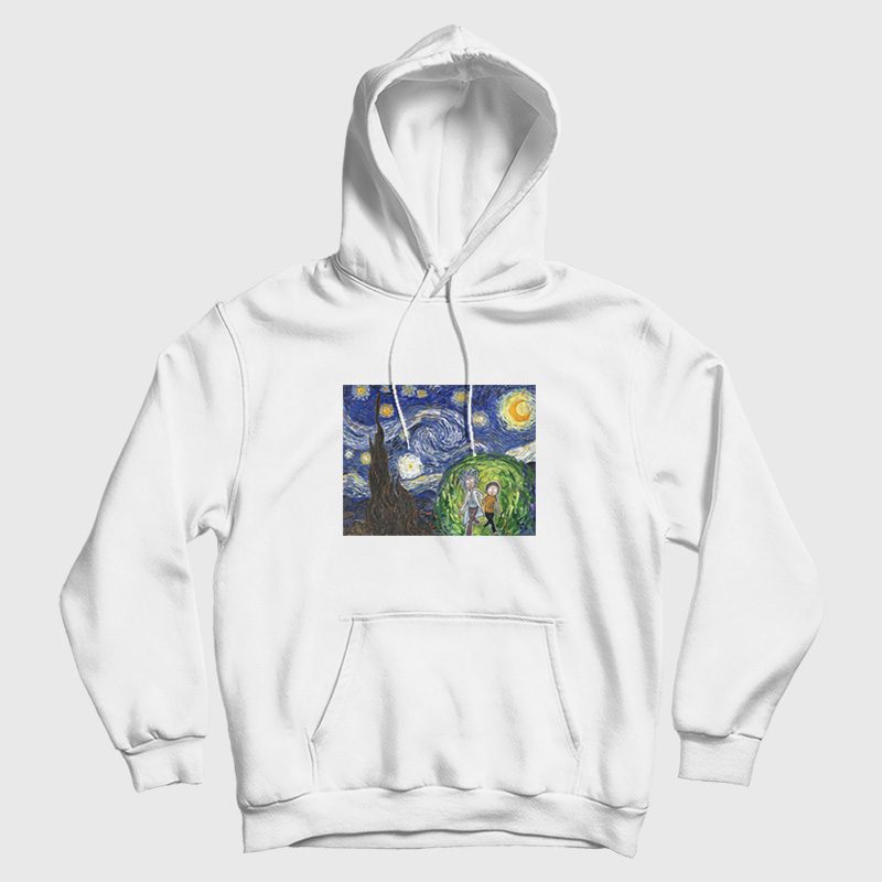 Van Gogh Rick and Morty The Starry Night Hoodie Van Gogh Rick and Morty The Starry Night Hoodie