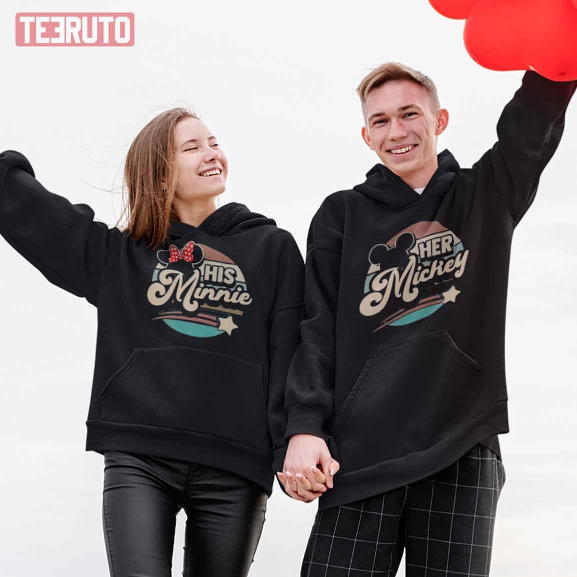 Vintage Her Mickey And His Minnie Couple Matching Hoodie Vintage Her Mickey And His Minnie Couple Matching Hoodie