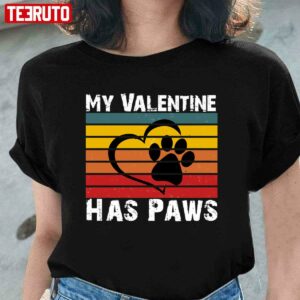 Vintage My Valentine Has Paws Unisex Sweatshirt 4