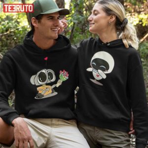 Walle And Eve Pixar Cartoon Couple Matching Valentine Hoodie