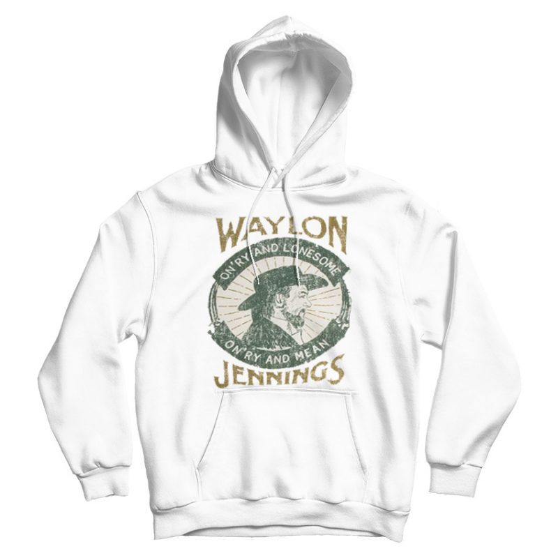 Waylon Jennings Vintage 70's Style Hoodie Waylon Jennings Vintage 70's Style Hoodie