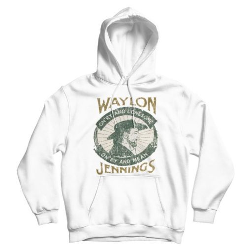 Waylon Jennings Vintage 70's Style Hoodie Waylon Jennings Vintage 70's Style Hoodie