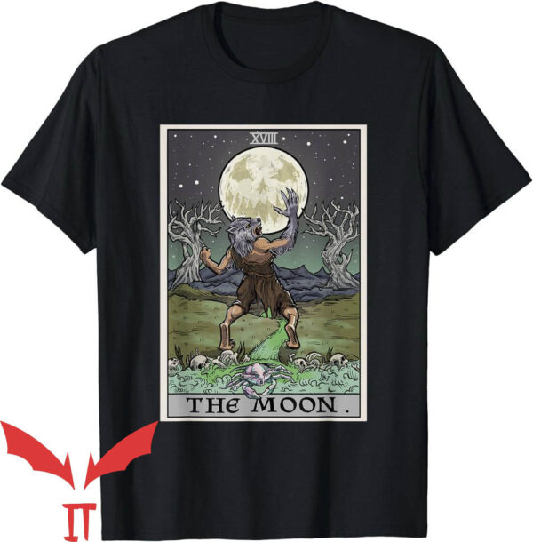 Werewolf Tearing T-Shirt The Moon Tarot Card Halloween