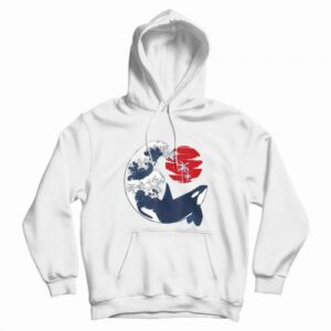 Whale Wave Hoodie Oriental Japanese Style