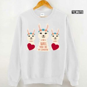 Will You Be My Llamentine 2022 Valentines Day Unisex T Shirt 3