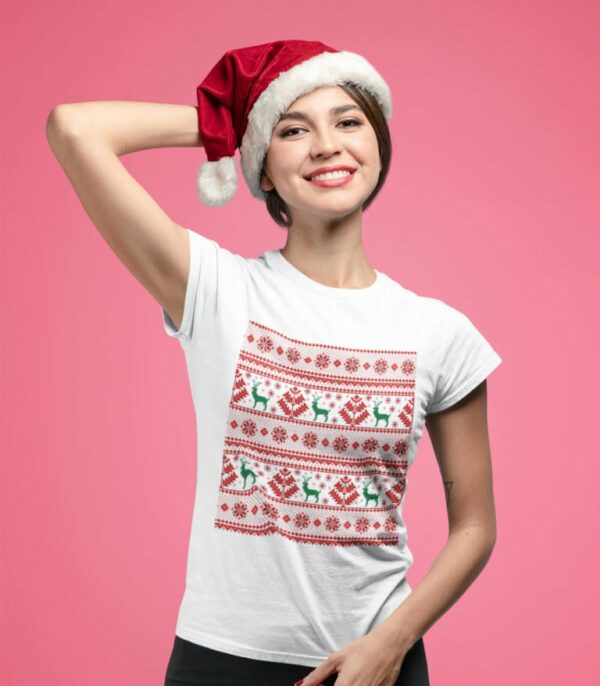 Women T-shirts Red Ornaments
