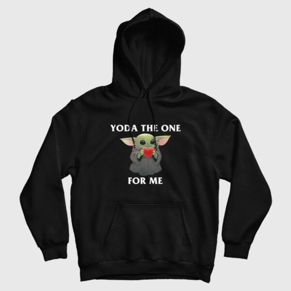 Yoda The One For Me Baby Yoda Hugs Heart Star Wars Valentine Hoodie