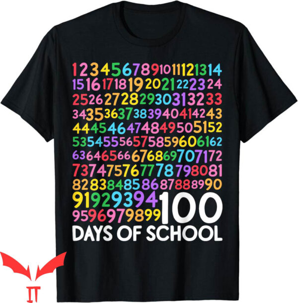 100th Day Of School T-Shirt 100 Days Math Numbers