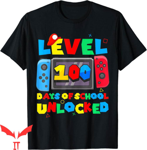 100th Day Of School T-Shirt Game Controller Level 100