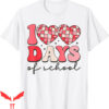 100th Day Of School T-Shirt Retro Disco Hearts Happy