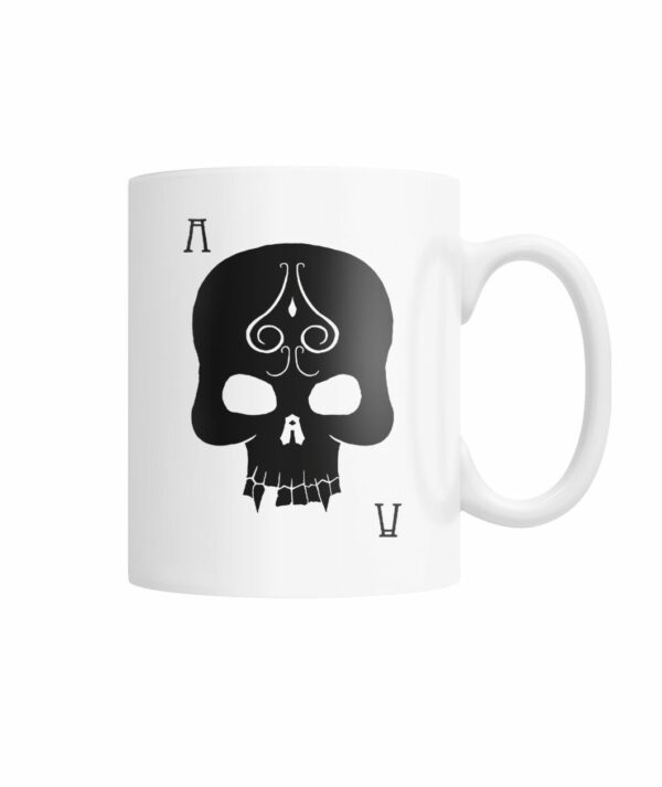 Ace of Spades black skull mug