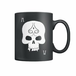 Ace of Spades white skull mug
