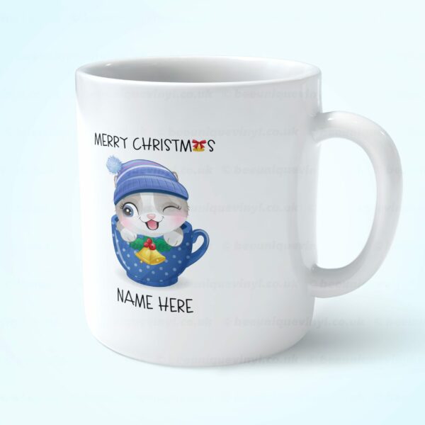 Christmas Cat Mug 3 – Personalised Cat Mug  Bee Unique  Get your own mug now
