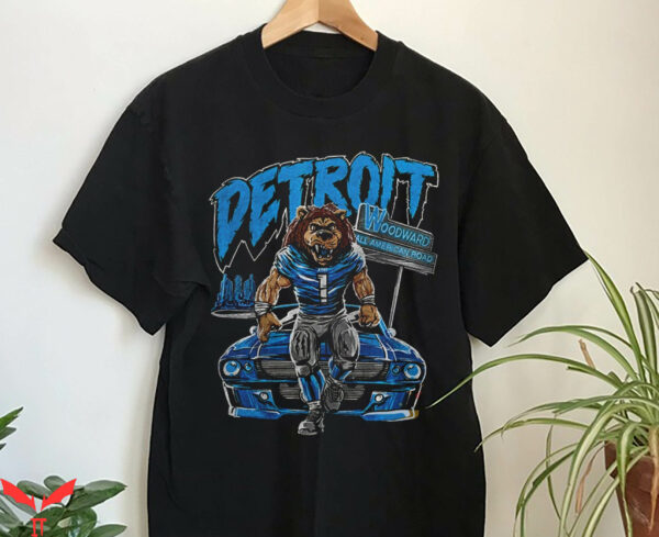 Detroit Lions T-Shirt Vintage Football Bootleg 90s