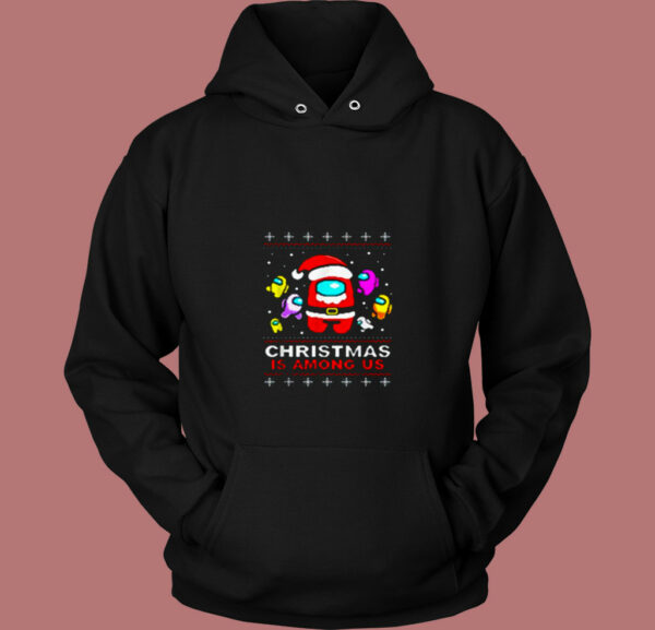 Funny Christmas Game Among Us 80s Hoodie