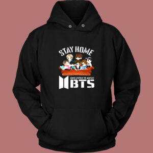 Funny Stay Home And Listen To Music Bts Vintage Hoodie