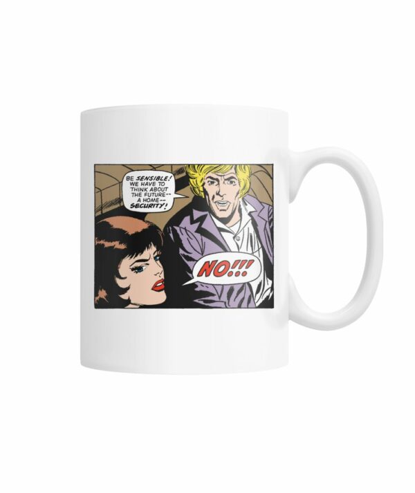 Funny vintage comic pop-art “be sensible” mug
