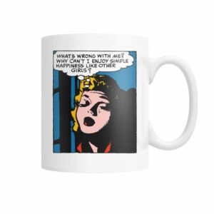 Funny vintage comic pop art What’s wrong with me mug