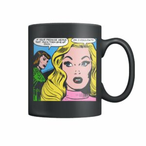 Funny vintage comic pop art design mug Give up dick