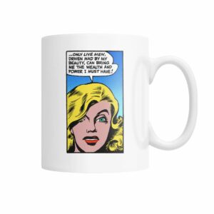Funny vintage comic pop art design mug driven mad by my beauty