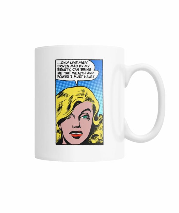 Funny vintage comic pop art design mug driven mad by my beauty