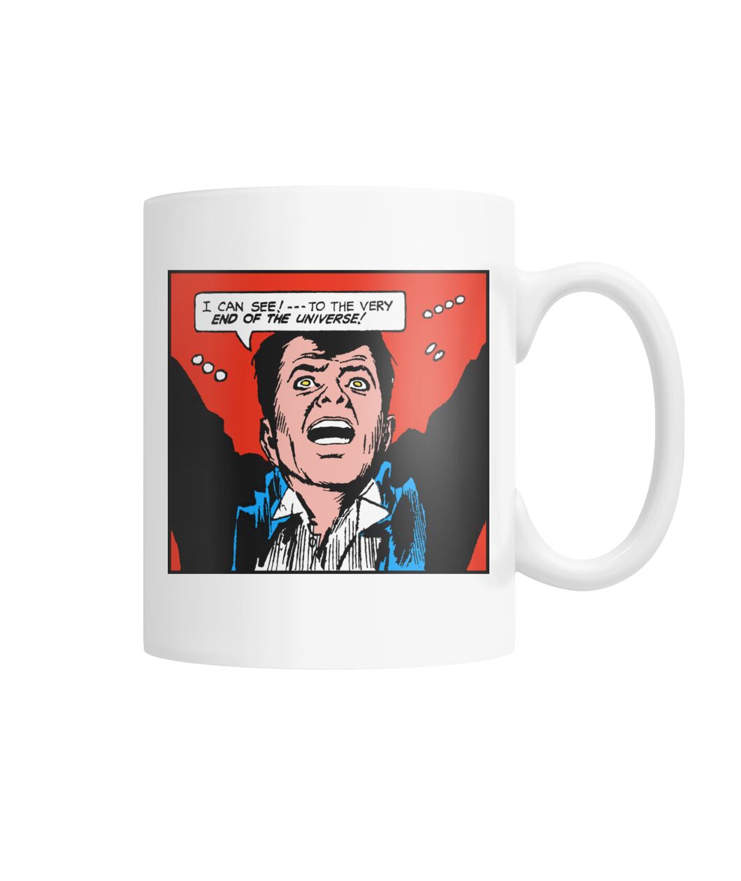 Funny vintage comic pop art end of the universe mug Funny vintage comic pop art end of the universe mug