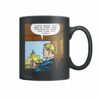 Funny vintage comic pop art man on train hate into cash mug
