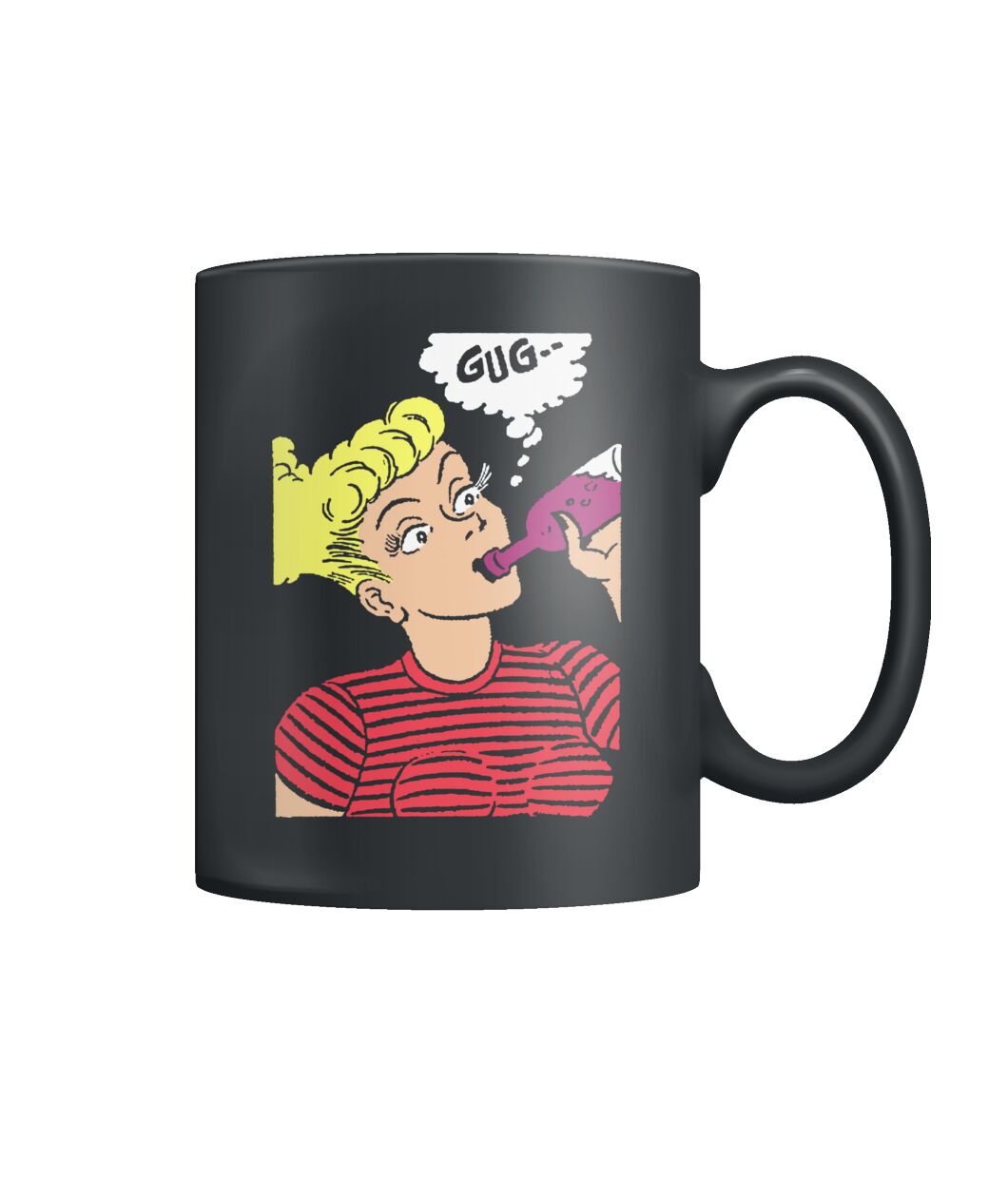 Funny vintage comic pop art woman drinking gug mug Funny vintage comic pop art woman drinking gug mug