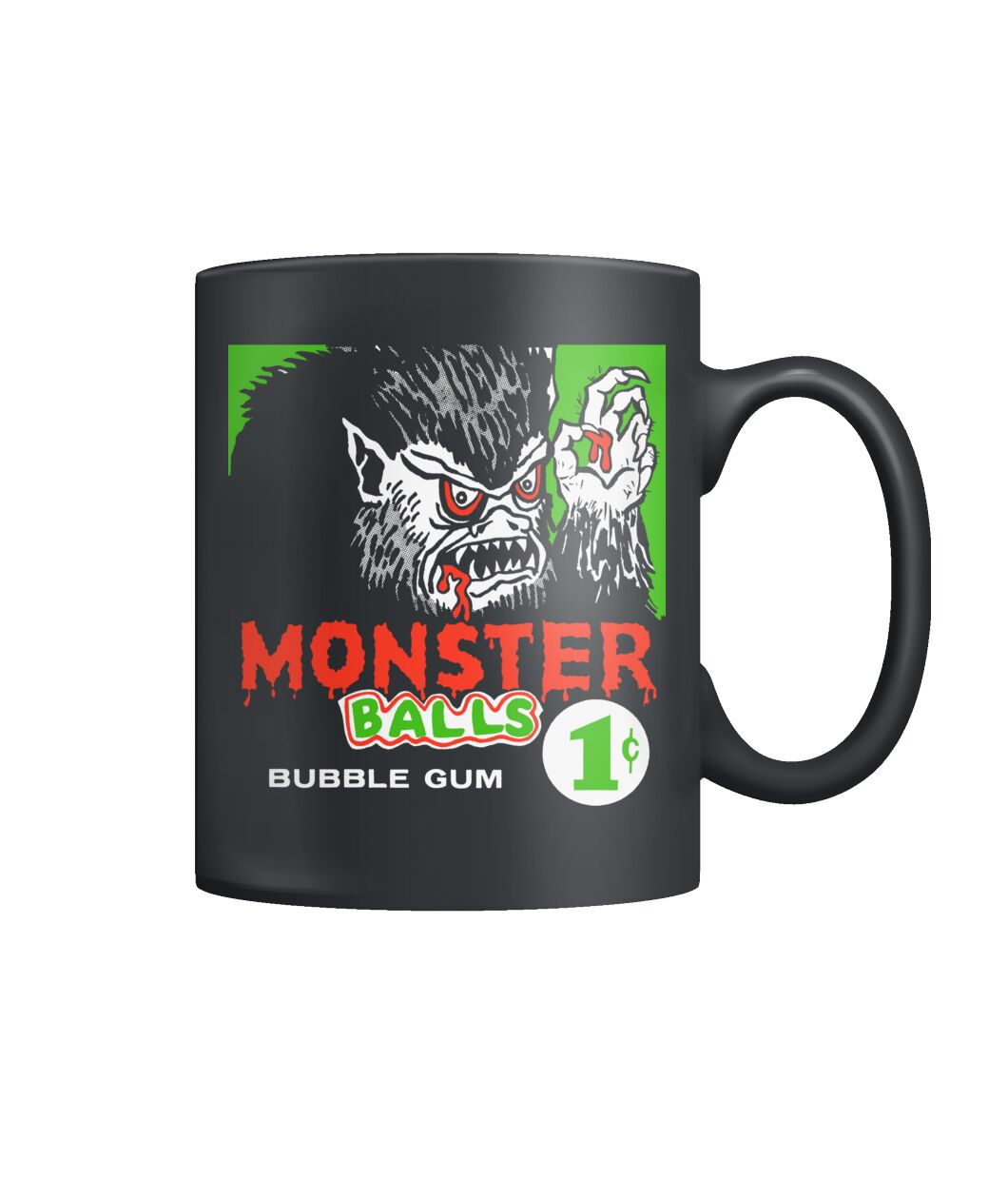 Funny vintage illustration of Monster Balls Bubble Gum mug Funny vintage illustration of Monster Balls Bubble Gum mug