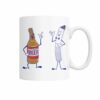 Funny vintage illustration of beer and cigarette buddies mug