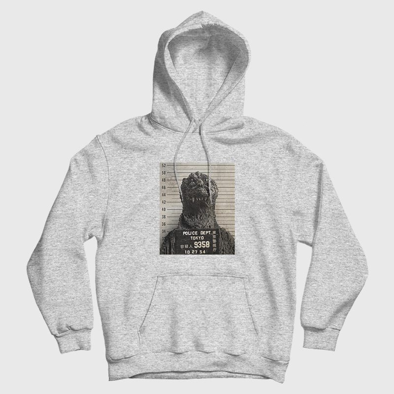 Godzilla Mugshot Police Dept Tokyo Hoodie Godzilla Mugshot Police Dept Tokyo Hoodie
