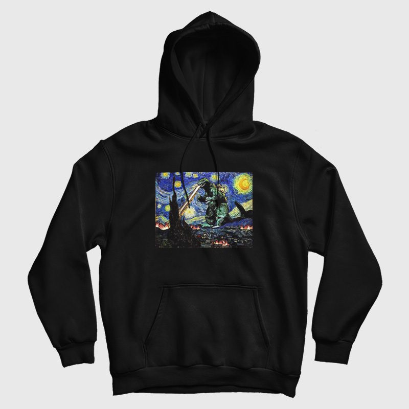 Godzilla Vincent Van Gogh Starry Night Hoodie Godzilla Vincent Van Gogh Starry Night Hoodie