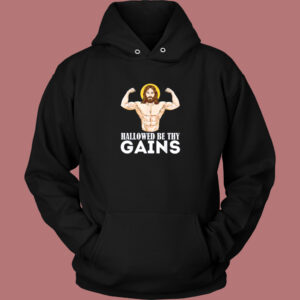 Hallowed Be Thy Gains 80s Hoodie Style