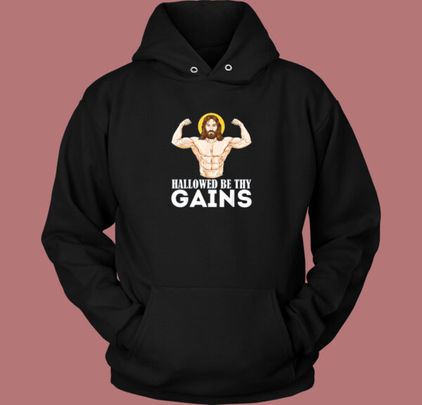 Hallowed Be Thy Gains 80s Hoodie Style