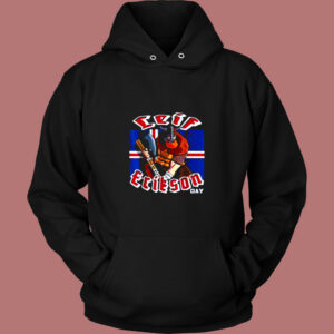 Happy Leif Erikson Day Iceland Norse Viking Vintage Hoodie