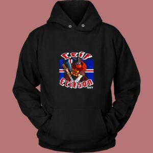 Happy Leif Erikson Day Iceland Norse Viking Vintage Hoodie