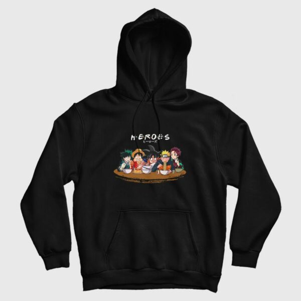 Heroes Izuku Luffy Goku Naruto Tanjiro Hoodie