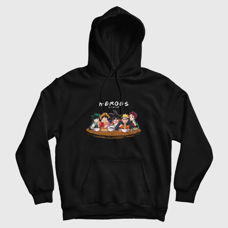 Heroes Izuku Luffy Goku Naruto Tanjiro Hoodie Heroes Izuku Luffy Goku Naruto Tanjiro Hoodie