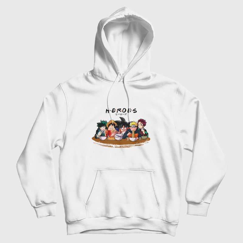 Heroes Izuku Luffy Goku Naruto Tanjiro Hoodie Heroes Izuku Luffy Goku Naruto Tanjiro Hoodie