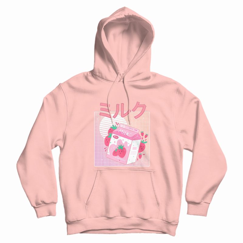 Japanese Kawaii Strawberry Milkshake Hoodie Japanese Kawaii Strawberry Milkshake Hoodie