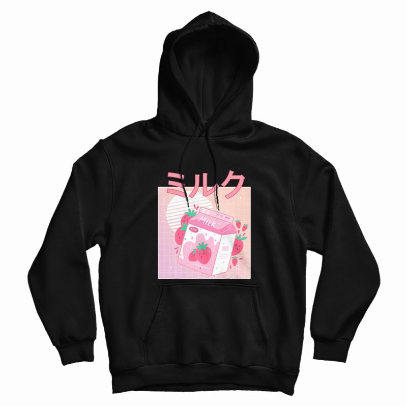 Japanese Kawaii Strawberry Milkshake Hoodie Japanese Kawaii Strawberry Milkshake Hoodie