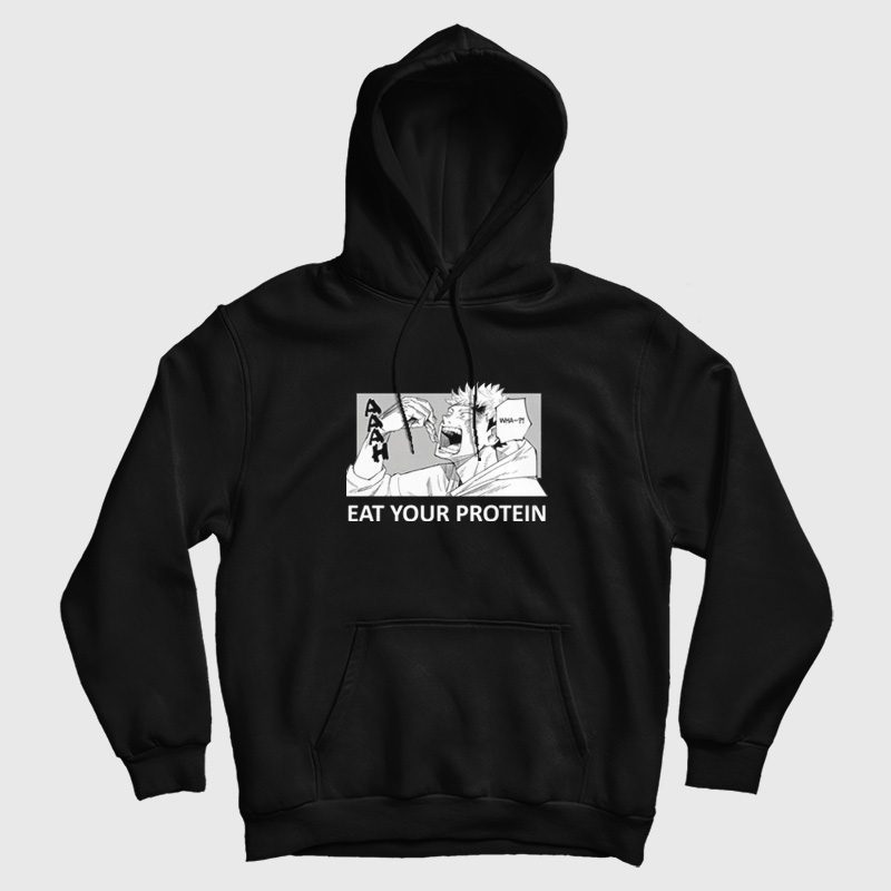 Jujutsu Kaisen Eat Your Protein Hoodie Jujutsu Kaisen Eat Your Protein Hoodie