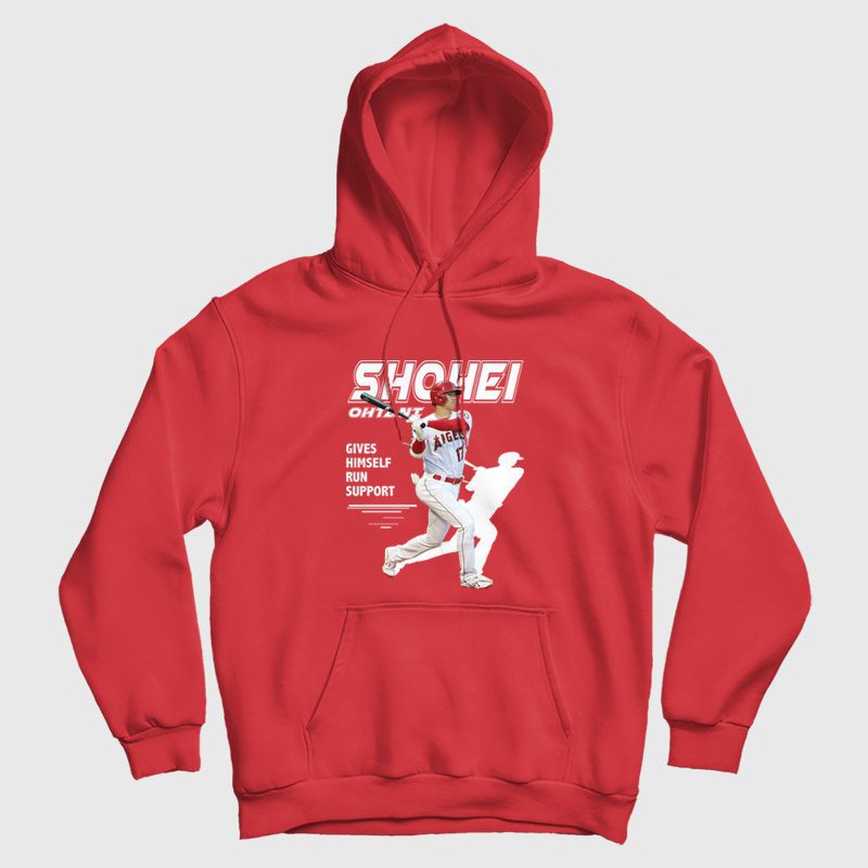 Los Angeles Angels Shohei Ohtani Gives Himself Run Support Hoodie Los Angeles Angels Shohei Ohtani Gives Himself Run Support Hoodie
