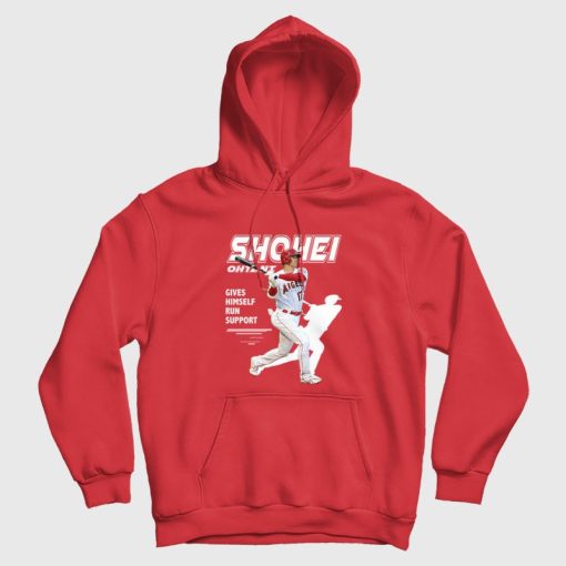 Los Angeles Angels Shohei Ohtani Gives Himself Run Support Hoodie Los Angeles Angels Shohei Ohtani Gives Himself Run Support Hoodie