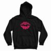Married To The Mob Pink Signature Lips Pattern Hoodie